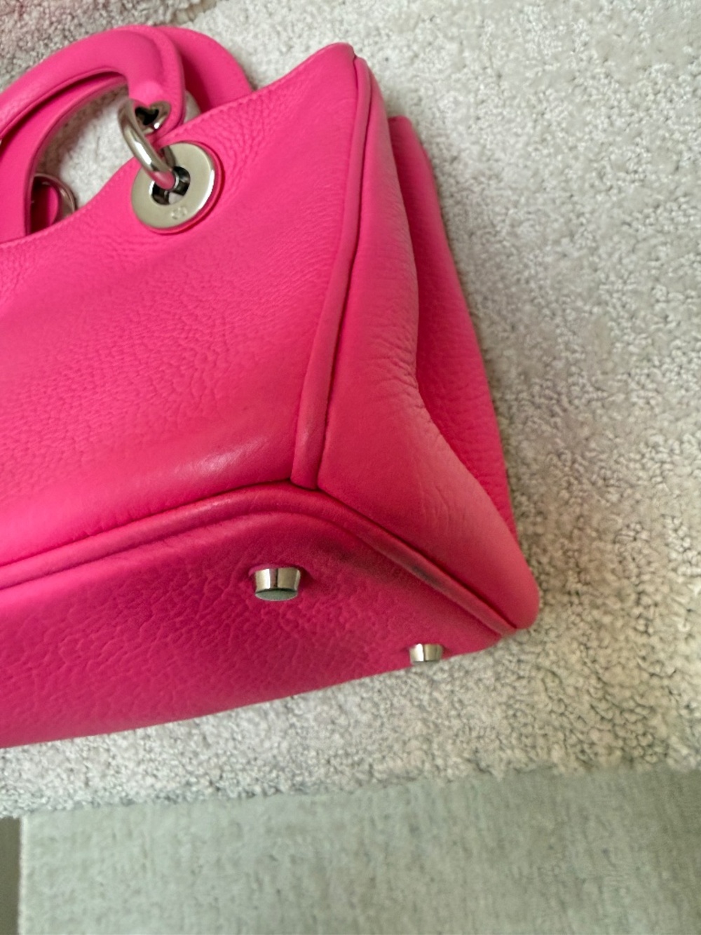 Christian Dior Calfskin Small Diorissimo Tote Fuchsia - Picture 8 of 12